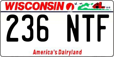 WI license plate 236NTF