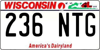 WI license plate 236NTG