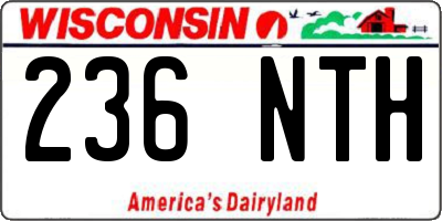 WI license plate 236NTH