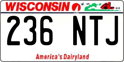 WI license plate 236NTJ