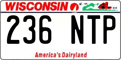 WI license plate 236NTP