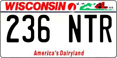 WI license plate 236NTR