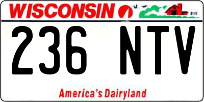 WI license plate 236NTV