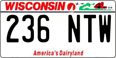 WI license plate 236NTW