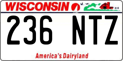 WI license plate 236NTZ