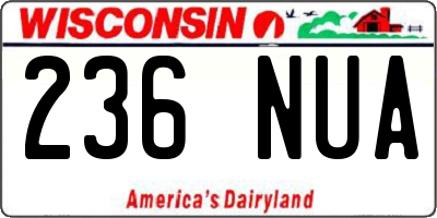 WI license plate 236NUA