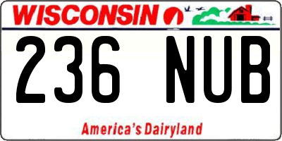 WI license plate 236NUB
