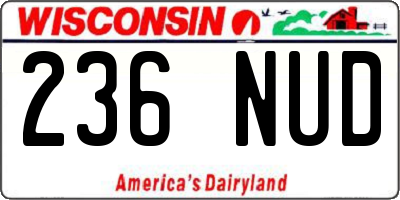 WI license plate 236NUD