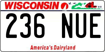 WI license plate 236NUE