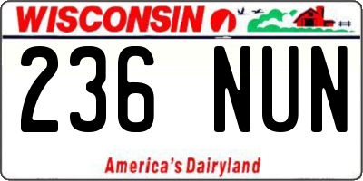 WI license plate 236NUN