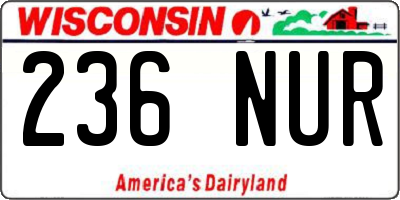 WI license plate 236NUR