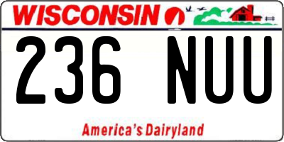 WI license plate 236NUU