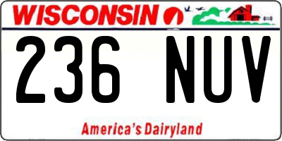 WI license plate 236NUV