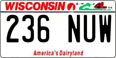 WI license plate 236NUW