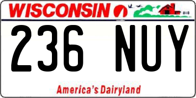 WI license plate 236NUY