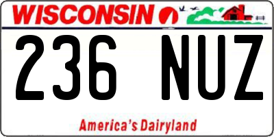 WI license plate 236NUZ