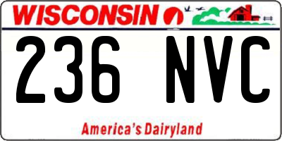 WI license plate 236NVC