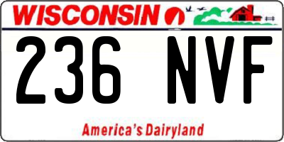 WI license plate 236NVF