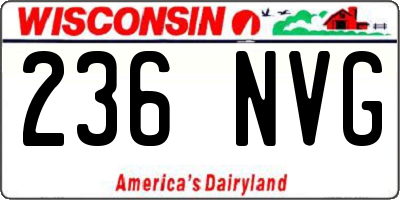 WI license plate 236NVG