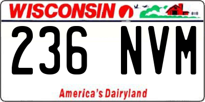 WI license plate 236NVM