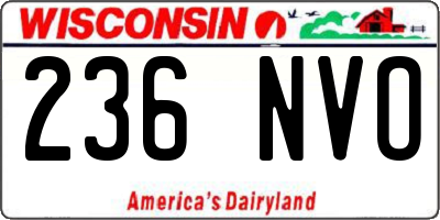 WI license plate 236NVO