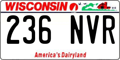 WI license plate 236NVR