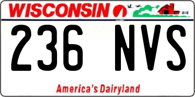 WI license plate 236NVS