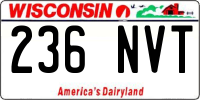 WI license plate 236NVT