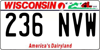 WI license plate 236NVW