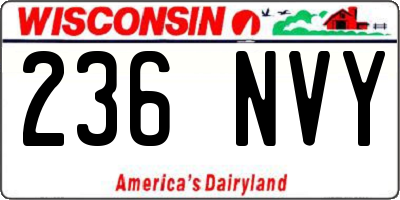 WI license plate 236NVY
