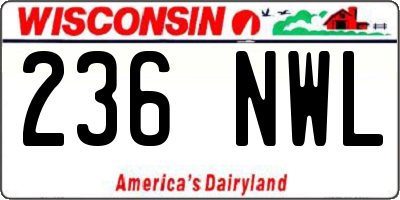 WI license plate 236NWL