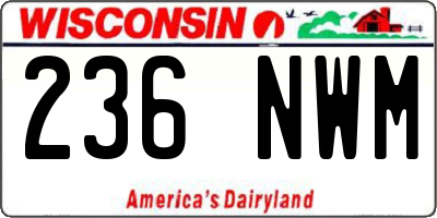 WI license plate 236NWM