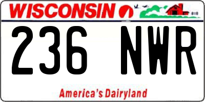 WI license plate 236NWR