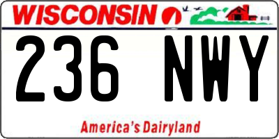 WI license plate 236NWY