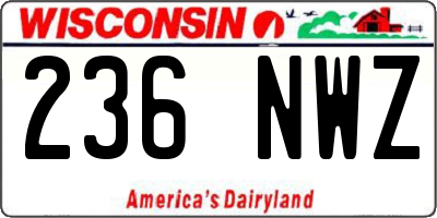 WI license plate 236NWZ
