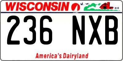 WI license plate 236NXB