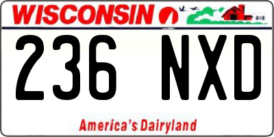 WI license plate 236NXD