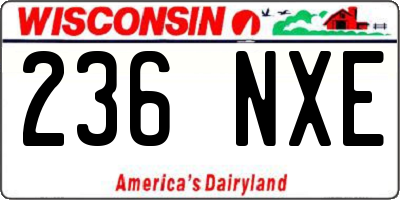 WI license plate 236NXE