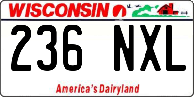 WI license plate 236NXL