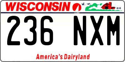 WI license plate 236NXM