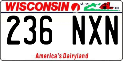 WI license plate 236NXN