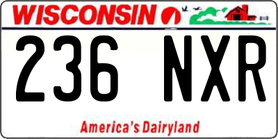 WI license plate 236NXR