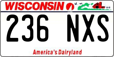 WI license plate 236NXS