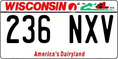 WI license plate 236NXV