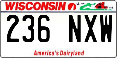 WI license plate 236NXW