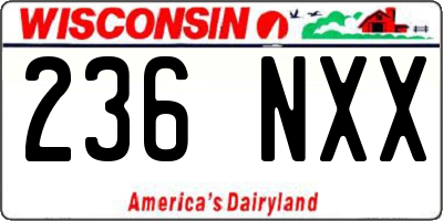 WI license plate 236NXX
