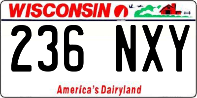 WI license plate 236NXY