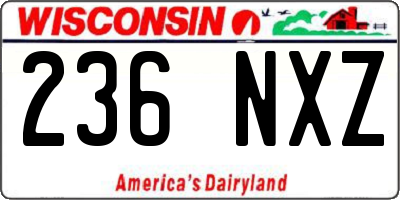 WI license plate 236NXZ