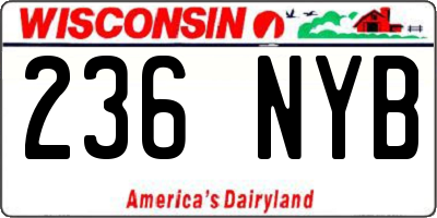 WI license plate 236NYB