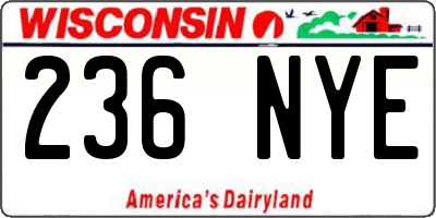 WI license plate 236NYE